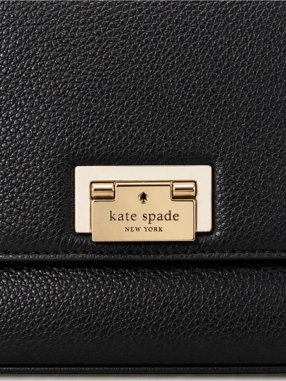 kate spade Black and Cream Pebbled Leather Top-Handle Satchel View 2